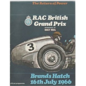 BRITISH GRAND PRIX 1966 MOTOR RACING PROGRAMME