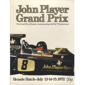 BRITISH GRAND PRIX 1972 MOTOR RACING PROGRAMME