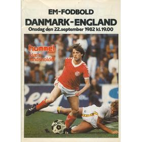 DENMARK V ENGLAND 1982 FOOTBALL PROGRAMME