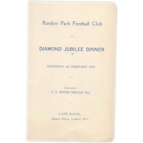 ROSSLYN PARK R.F.C. 1939 RUGBY MENU CARD - DIAMOND JUBILEE