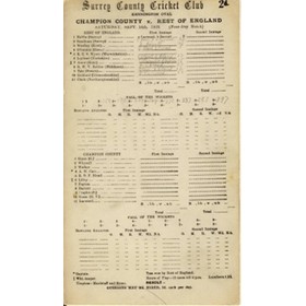 NOTTINGHAMSHIRE V REST OF ENGLAND 1929 CRICKET SCORECARD