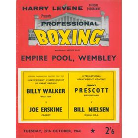 BILLY WALKER V JOE ERSKINE 1964 BOXING PROGRAMME