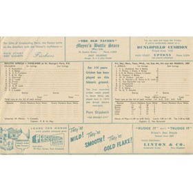 SOUTH AFRICA V ENGLAND 1957 CRICKET SCORECARD