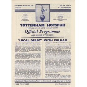 TOTTENHAM HOTSPUR V FULHAM 1959-60 FOOTBALL PROGRAMME