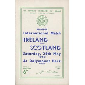 IRELAND V SCOTLAND AMATEUR INTERNATIONAL 1952 FOOTBALL PROGRAMME