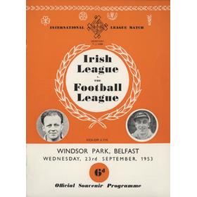 IRISH LEAGUE V FOOTBALL LEAGUE 1953 FOOTBALL PROGRAMME