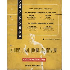 ERNIE RODERICK V HENRY HALL 1948 BOXING PROGRAMME