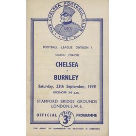 CHELSEA V BURNLEY 1948-49 FOOTBALL PROGRAMME