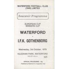 WATERFORD V IFK GOTENBORG (ECWC) 1979-80 FOOTBALL PROGRAMME