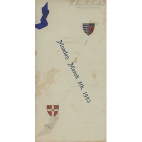 PEMBROKE COLLEGE RUFC 1923 SIGNED RUGBY MENU CARD (INCLUDING WAVELL WAKEFIELD)