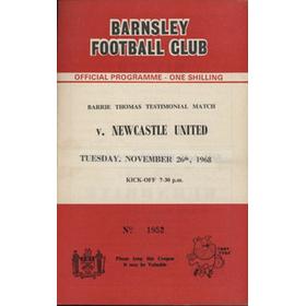 BARNSLEY V NEWCASTLE UNITED (BARRIE THOMAS TESTIMONIAL) 1968-69 FOOTBALL PROGRAMME