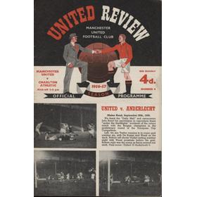 MANCHESTER UNITED V CHARLTON ATHLETIC 1956-57 FOOTBALL PROGRAMME