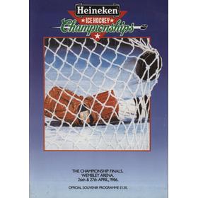 HEINEKEN CHAMPIONSHIP PLAY-OFFS 1986 ICE HOCKEY PROGRAMME