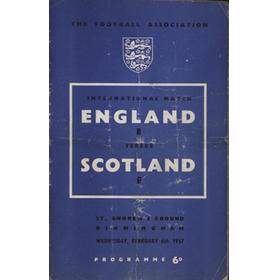 ENGLAND "B" V SCOTLAND "B" 1956-57 FOOTBALL PROGRAMME