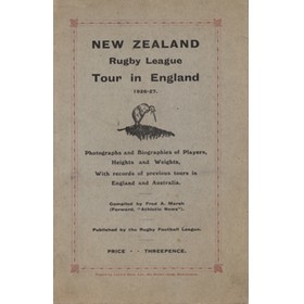 NEW ZEALAND RUGBY LEAGUE TOUR IN ENGLAND 1926-27
