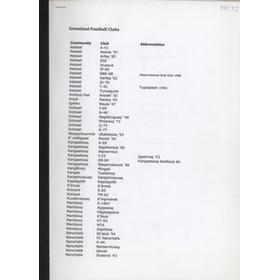 CALCIO 1992 - GLI INDIRIZZI E GLI STADI DELLA GROENLANDIA (GREENLAND FOOTBALL CLUBS)