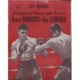 BRUCE WOODCOCK V GUS LESNEVICH 1946 BOXING PROGRAMME