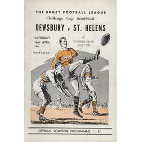 DEWSBURY V ST HELENS 1966 (CHALLENGE CUP SEMI-FINAL) RUGBY LEAGUE PROGRAMME