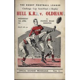 HULL KINGSTON ROVERS  V OLDHAM 1964 (CHALLENGE CUP SEMI-FINAL) RUGBY LEAGUE PROGRAMME