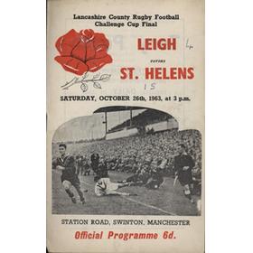 LEIGH V ST HELENS 1963 (LANCASHIRE CUP FINAL) RUGBY LEAGUE PROGRAMME