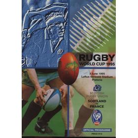 SCOTLAND V FRANCE 1995 (WORLD CUP) RUGBY UNION PROGRAMME 