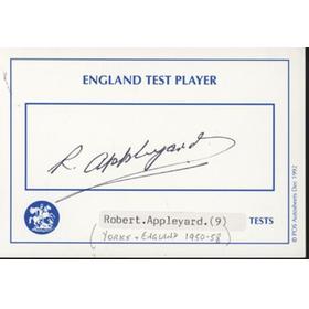 BOB APPLEYARD (ENGLAND & YORKSHIRE) CRICKET AUTOGRAPH