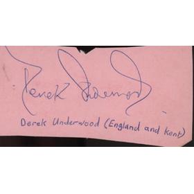 DEREK UNDERWOOD (ENGLAND & KENT) CRICKET AUTOGRAPH