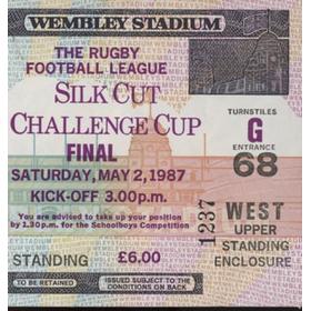 HALIFAX V ST HELENS (CHALLENGE CUP FINAL) 1986-87 RUGBY LEAGUE TICKET