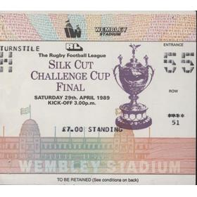 WIGAN V WARRINGTON (CHALLENGE CUP FINAL) 1988-89 RUGBY LEAGUE TICKET