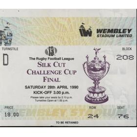 WIGAN V WARRINGTON (CHALLENGE CUP FINAL) 1989-90 RUGBY LEAGUE TICKET