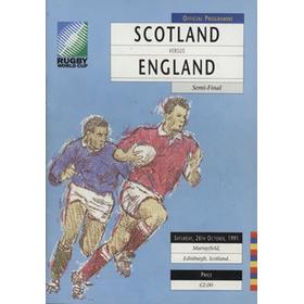SCOTLAND V ENGLAND 1991 (WORLD CUP SEMI-FINAL) RUGBY PROGRAMME
