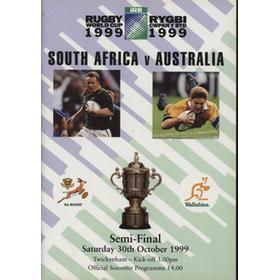SOUTH AFRICA V AUSTRALIA 1999 (WORLD CUP SEMI-FINAL) RUGBY PROGRAMME