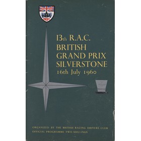 BRITISH GRAND PRIX 1960 (SILVERSTONE) OFFICIAL MOTOR RACING PROGRAMME