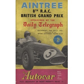 BRITISH GRAND PRIX 1955 MOTOR RACING PROGRAMME