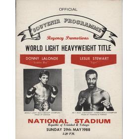 DONNY LALONDE V LESLIE STEWART (WORLD LIGHTWEIGHT CHAMPIONSHIP) 1988 BOXING PROGRAMME