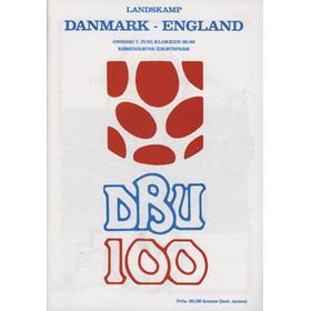 DENMARK V ENGLAND 1989 FOOTBALL PROGRAMME