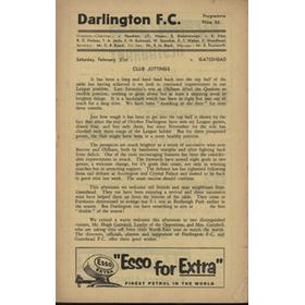 DARLINGTON V GATESHEAD 1958-59 FOOTBALL PROGRAMME