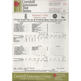 ENGLAND V INDIA 1979 (OVAL) CRICKET SCORECARD