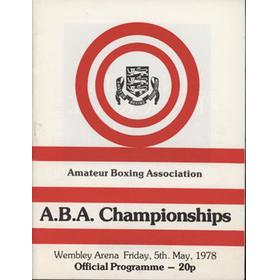 A.B.A. CHAMPIONSHIPS 1978 BOXING PROGRAMME