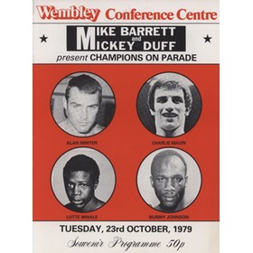 ALAN MINTER V DOUG DENNINGS 1979 BOXING PROGRAMME