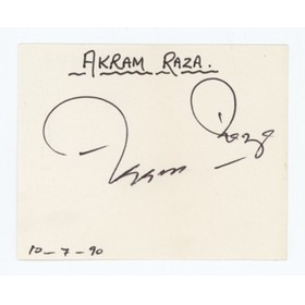 AKRAM RAZA (PAKISTAN) CRICKET AUTOGRAPH