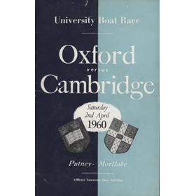 OXFORD V CAMBRIDGE UNIVERSITY BOAT RACE 1960 ROWING PROGRAMME