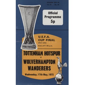 TOTTENHAM HOTSPUR V WOLVERHAMPTON WANDERERS 1972 (U.E.F.A. CUP FINAL) FOOTBALL PROGRAMME