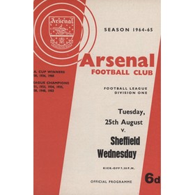 ARSENAL 1964-65 BOUND SET OF HOME FOOTBALL PROGRAMMES