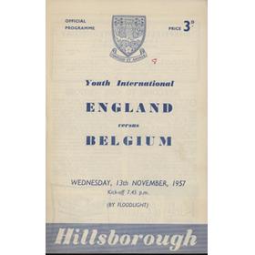 ENGLAND V BELGIUM (YOUTH INTERNATIONAL) 1957-58 FOOTBALL PROGRAMME