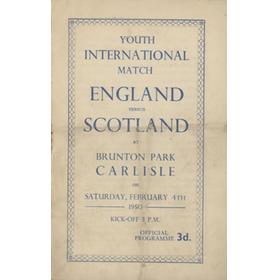 ENGLAND V SCOTLAND (YOUTH INTERNATIONAL) 1949-50 FOOTBALL PROGRAMME - BRUNTON PARK