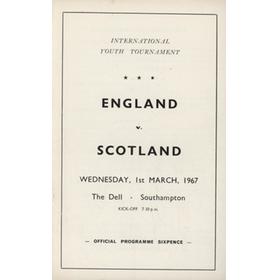 ENGLAND V SCOTLAND (YOUTH INTERNATIONAL) 1966-67 FOOTBALL PROGRAMME - THE DELL