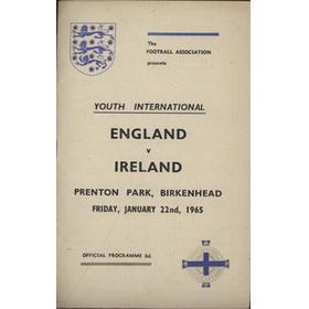 ENGLAND V IRELAND (YOUTH INTERNATIONAL) 1964-65 FOOTBALL PROGRAMME - PRENTON PARK