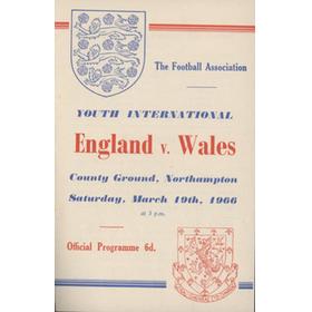 ENGLAND V WALES (YOUTH INTERNATIONAL) 1965-66 FOOTBALL PROGRAMME