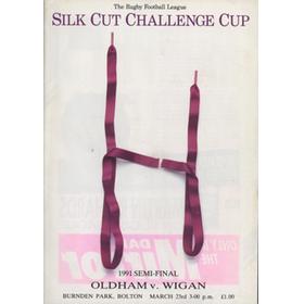 OLDHAM V WIGAN 1990-91 (CHALLENGE CUP SEMI-FINAL) OFFICIAL PROGRAMME